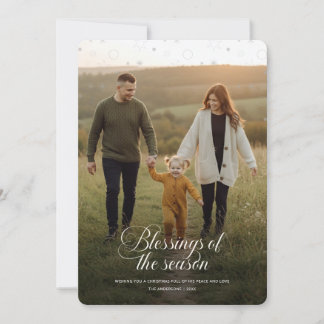 Elegant Religious Christian Family Photo Christmas Holiday Card