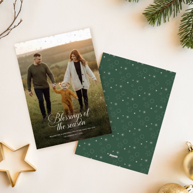 Elegant Religious Christian Family Photo Christmas Holiday Card (Creator Uploaded)