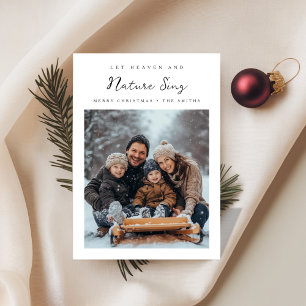 Elegant Religious Let heaven & Nature Sing Photo Holiday Card