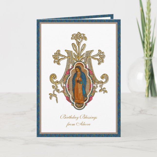 Elegant Religious Virgin Mary Guadalupe Card (Front)