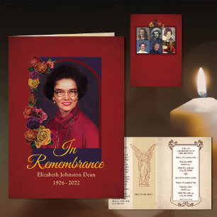 Elegant Remembrance Death Photo Invitation
