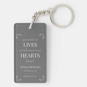 Elegant Remembrance Family Memorial Custom Photo K Key Ring
