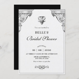 Elegant Renaissance architecture bridal shower Invitation