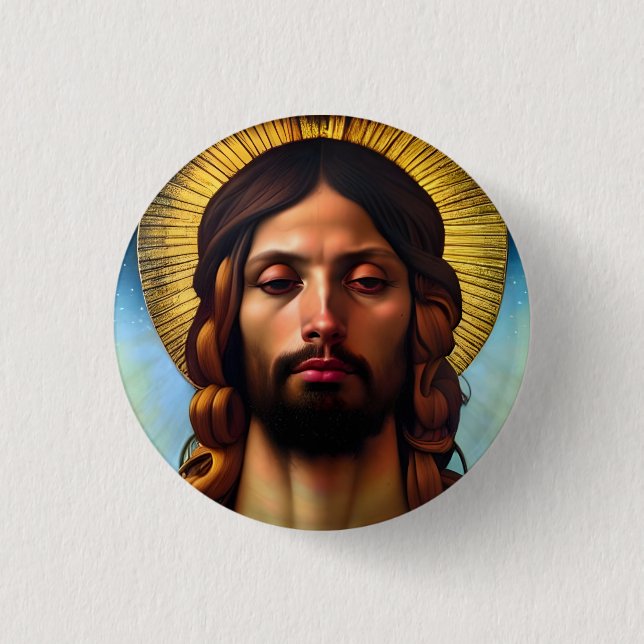 Elegant Renaissance Jesus Button (Front)