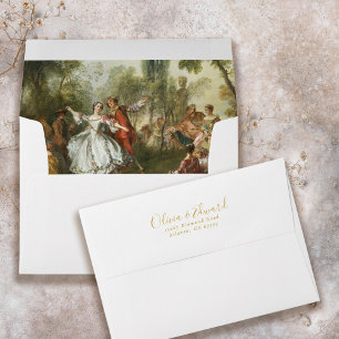 Elegant Renoir Vintage Art Lined Envelope