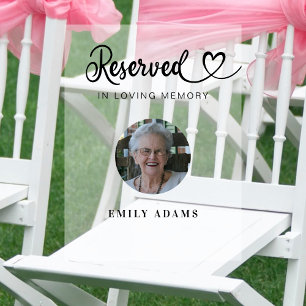 Elegant Reserved Seat Memorial Wedding Photo Acrylic Sign