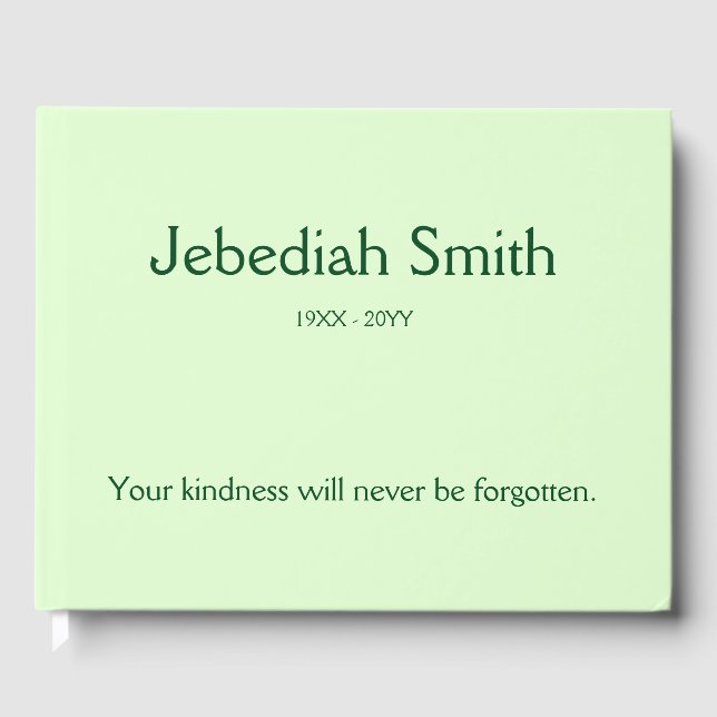 Elegant, Respectable Memorial Guestbook (Front)
