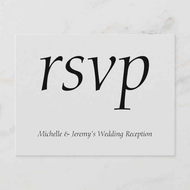 Elegant & Respectable "rsvp" Postcard (Front)