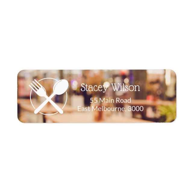 Elegant Restaurant Packaging Label  Return Address Label (Front)