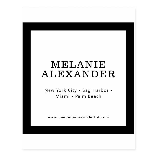 Elegant Retail Packaging Name Location Website #3 Rubber Stamp (Imprint)