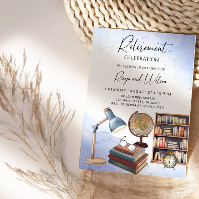 Elegant Retired Teacher Retirement Party Invitation (Creator Uploaded)
