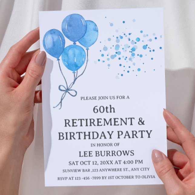Elegant Retirement and Birthday Party Invitation (Creator Uploaded)