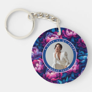 Elegant Retirement Gifts For Women Peonies Floral Key Ring