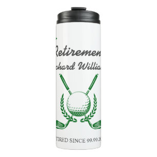 Elegant Retirement Golf Club Wreath Themed Party Thermal Tumbler