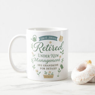 Elegant Retirement Muted Green Cream Customisable Coffee Mug