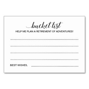 Elegant Retirement Party Bucket List Idea Cards