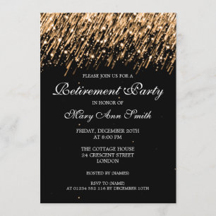 Elegant Retirement Party Gold Stars Invitation