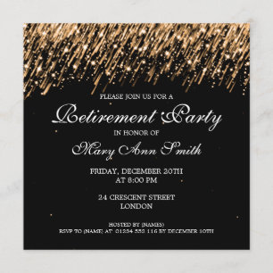 Elegant Retirement Party Gold Stars Invitation