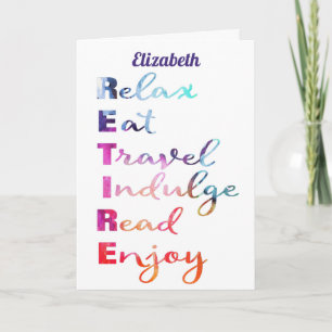 Elegant Retirement Watercolor Retire Card