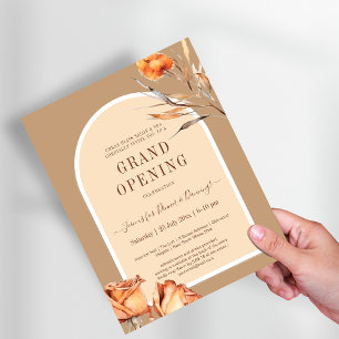 Elegant Retro Arch Flower Business Grand Opening Flyer