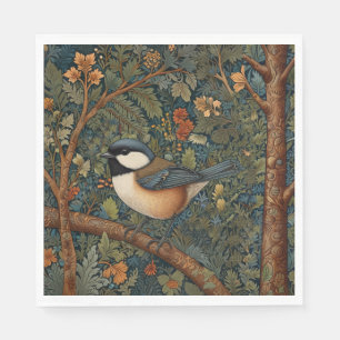 Elegant Retro Art Nouveau woodland bird Napkin