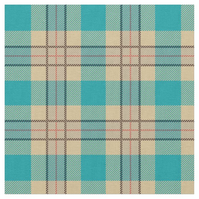 Elegant retro blue plaid tartan pattern rustic fabric (Close Up)