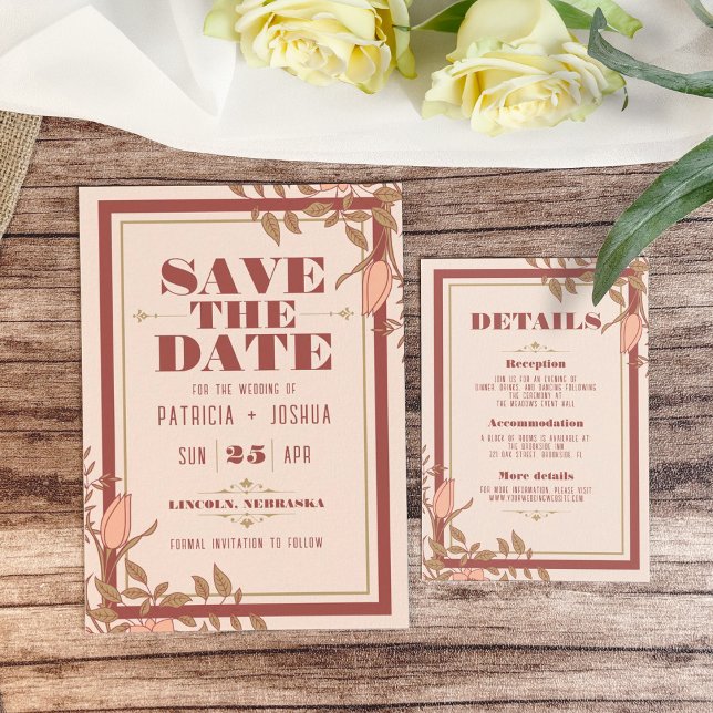 Elegant Retro Blush Floral Wedding Enclosure Card (Creator Uploaded)