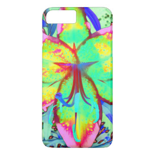 Elegant retro boho abstract green pink floral iPhone 8 plus/7 plus case