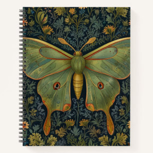 Elegant retro boho Luna moth botanical  Notebook