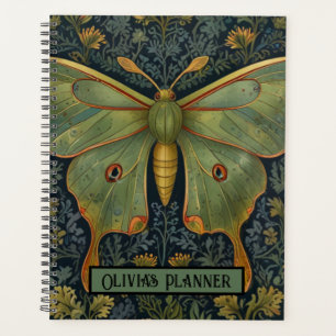 Elegant retro boho Luna moth botanical  Planner