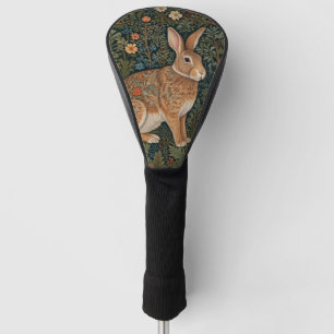 Elegant retro boho rabbit woodland floral golf head cover