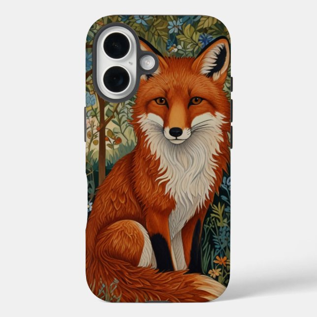 Elegant retro boho red fox woodland animal Case-Mate iPhone case (Back)