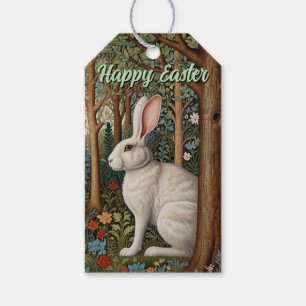 Elegant retro boho white rabbit woodland Easter Gift Tags