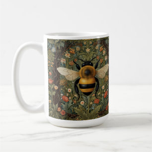 Elegant retro bumblebee boho botanical floral art coffee mug