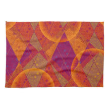 Elegant Retro Colorful Pattern Kitchen Towels