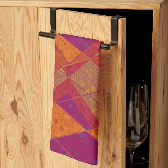 Elegant Retro Colorful Pattern Kitchen Towels (Thirds Fold)