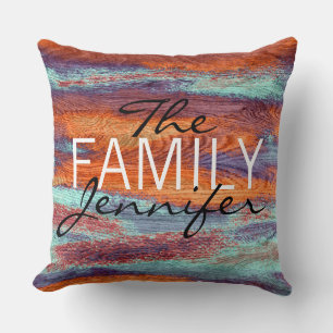 Elegant Retro Colour Wood Grain Texture Cushion