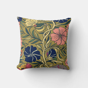 Elegant retro colourful spring flowers #4 cushion