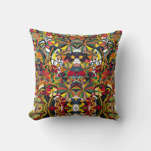 Elegant retro colourful spring flowers #9 cushion