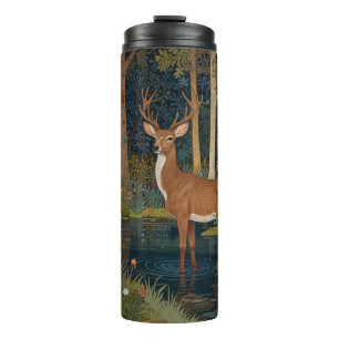 Elegant retro deer boho woodland forest greenery  thermal tumbler