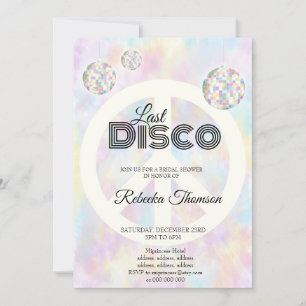 Elegant Retro Disco ball Groovy Bridal Shower Invitation