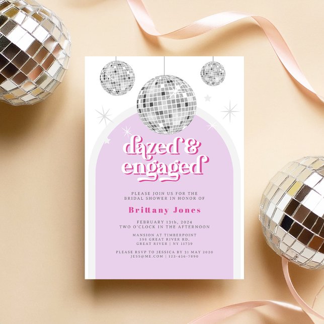 Elegant Retro Disco Groove Bridal Shower photo Invitation (Creator Uploaded)