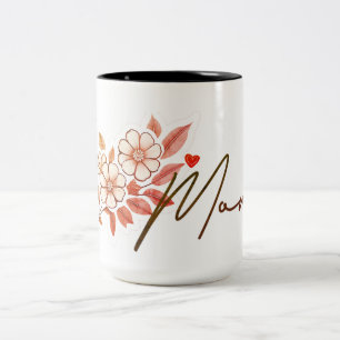Elegant Retro Floral Mum Mug Gift