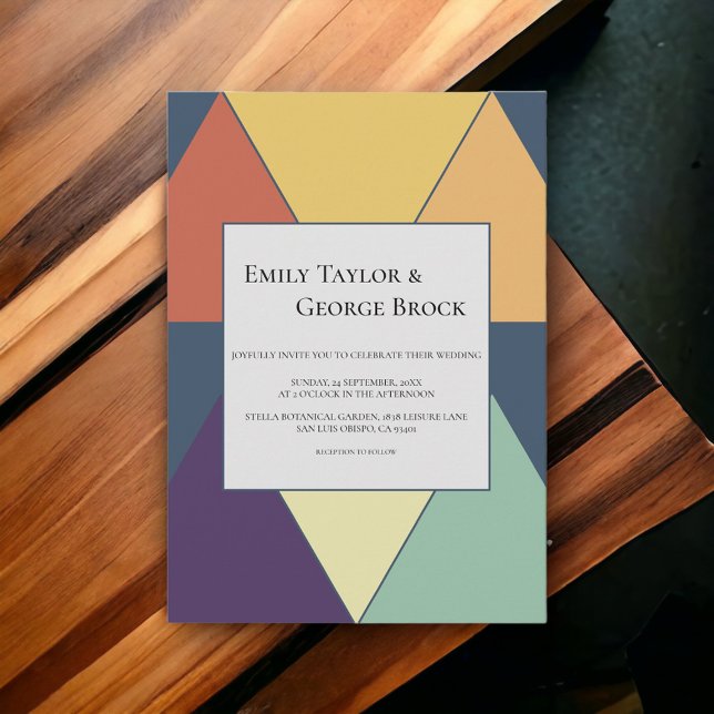 Elegant Retro Geometric Stylish Modern Wedding Invitation (Creator Uploaded)