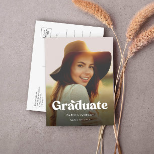 Elegant Retro High School Graduation Announcement Postcard