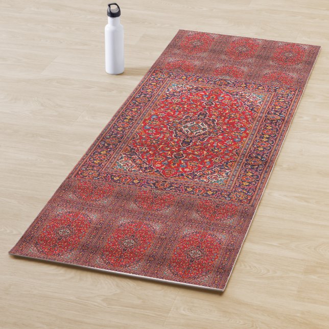 Elegant Retro Modern Vintage Persian Yoga Mat (In Situ)