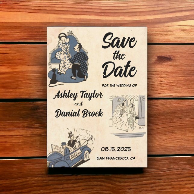 Elegant Retro Old Romantic Wedding Save the Date Invitation (Creator Uploaded)