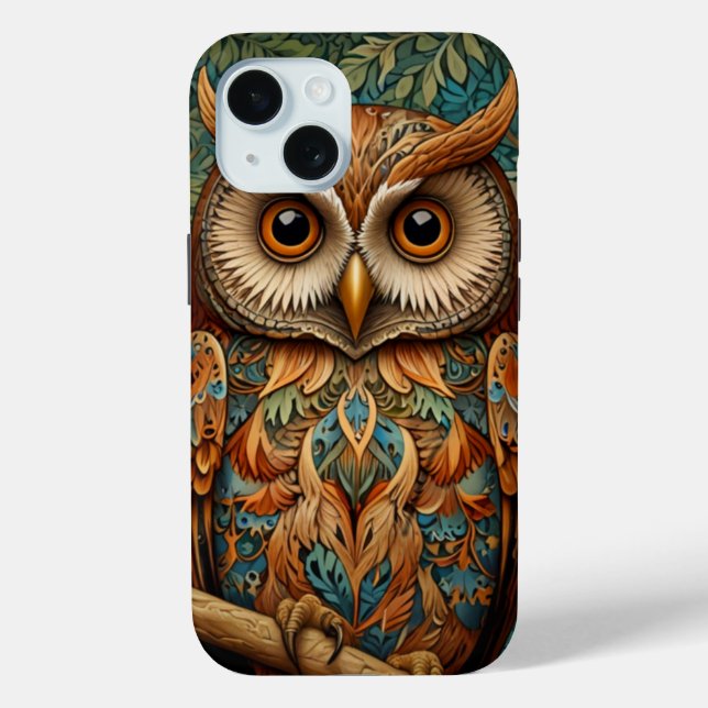 Elegant retro owl forest greenery  Case-Mate iPhone case (Back)
