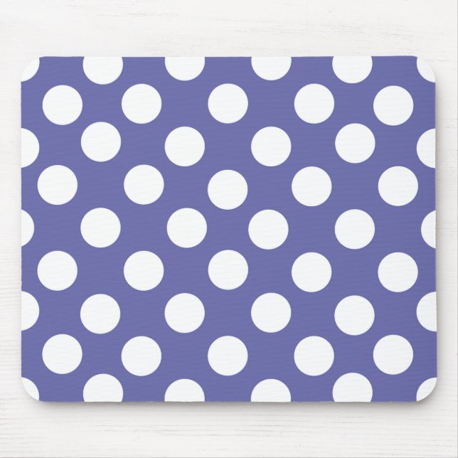 Elegant retro purple white polka dots mouse pad (Front)