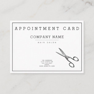 Elegant Retro Scissors  - Hairsalon Appointment Business Card